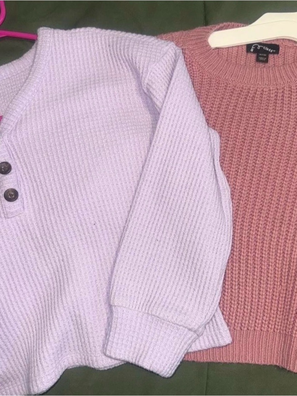 Others Follow Two-Pack Ribbed Sweaters in Lavender and Dusty Rose